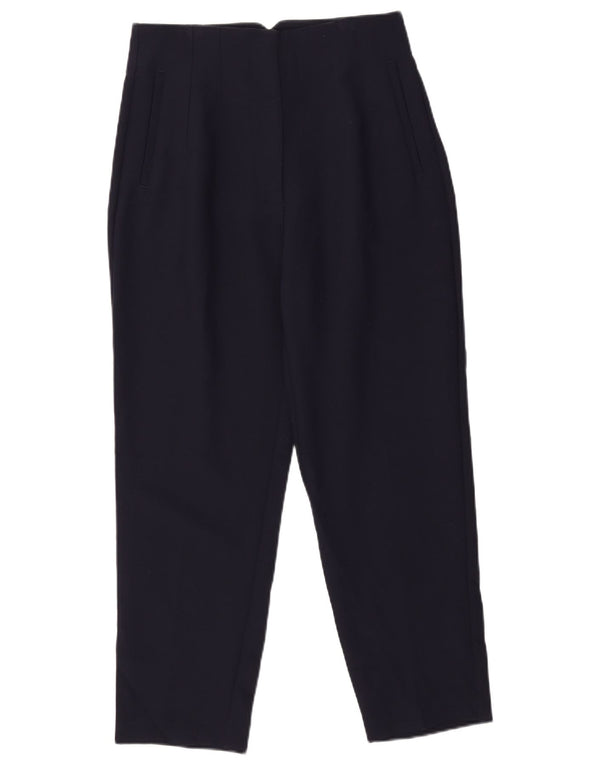 Zara Womens Tapered Chino Trousers Large W30 L26 Navy Blue Polyester