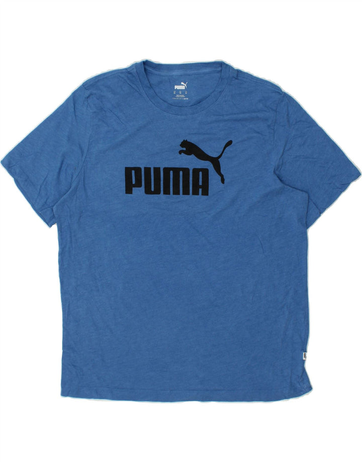 PUMA Mens Graphic T-Shirt Top XL Blue Vintage Puma and Second-Hand Puma from Messina Hembry 