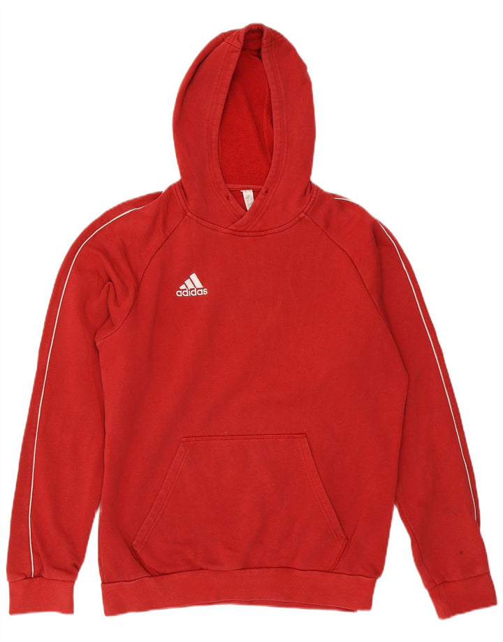 ADIDAS Mens Hoodie Jumper Medium Red Cotton