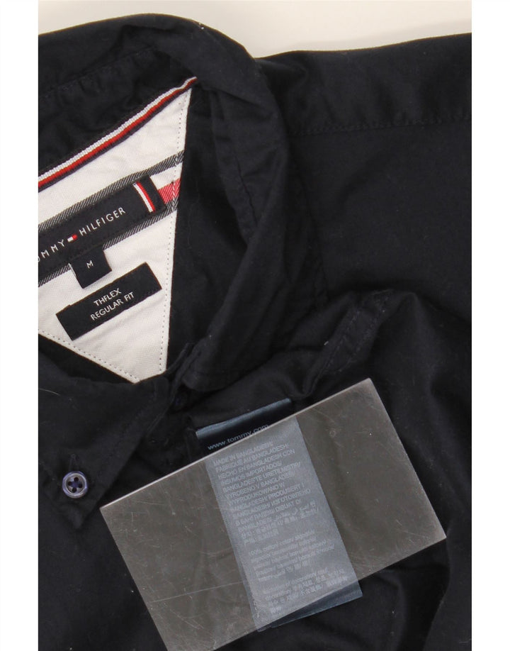 TOMMY HILFIGER Mens Flex Regular Fit Shirt Medium Navy Blue Cotton Vintage Tommy Hilfiger and Second-Hand Tommy Hilfiger from Messina Hembry 