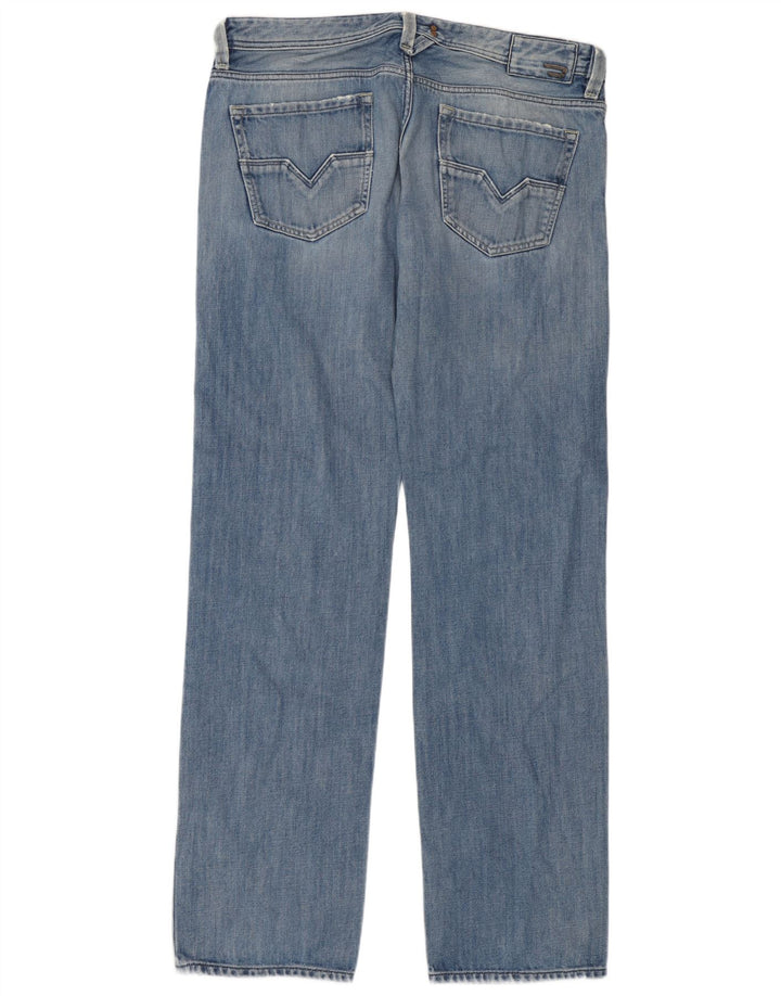 Diesel Mens Larkee Straight Jeans W36 L34 Blue Cotton