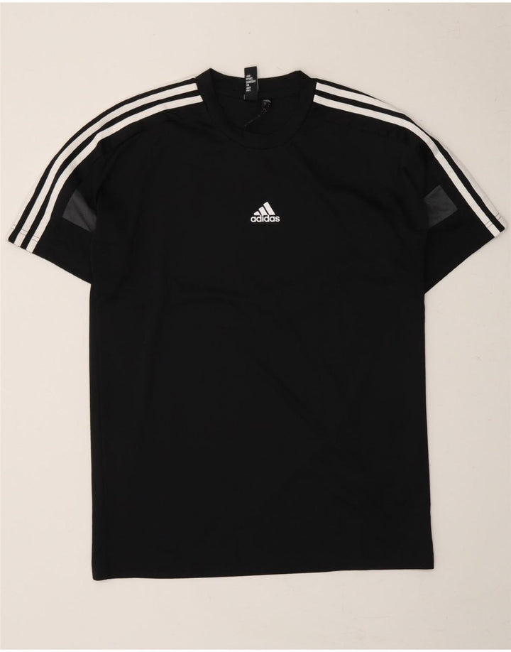 ADIDAS Mens Climalite T-Shirt Top Medium Black Polyester Vintage Adidas and Second-Hand Adidas from Messina Hembry 