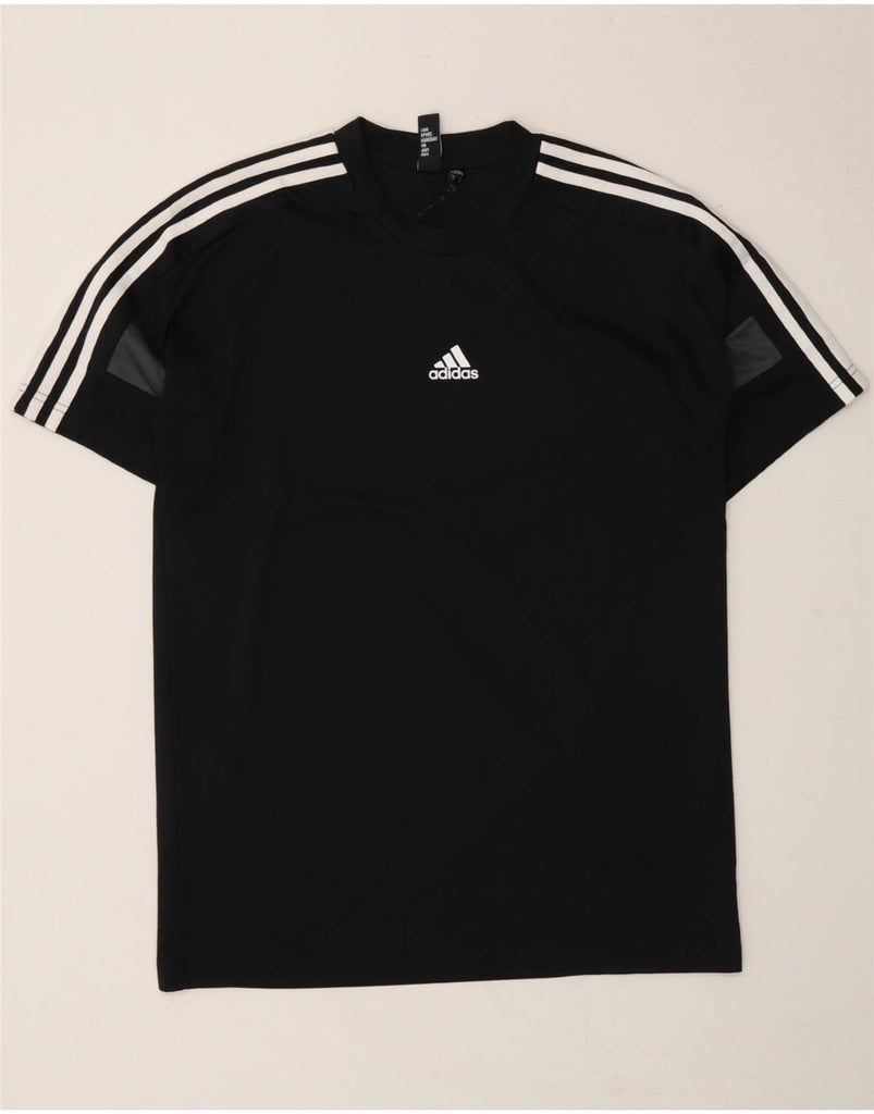 ADIDAS Mens Climalite T-Shirt Top Medium Black Polyester Vintage Adidas and Second-Hand Adidas from Messina Hembry 