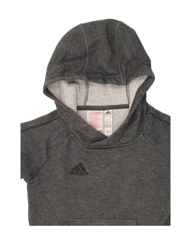 ADIDAS Boys Graphic Hoodie Jumper 5-6 Years Grey Cotton | Vintage Adidas | Thrift | Second-Hand Adidas | Used Clothing | Messina Hembry 