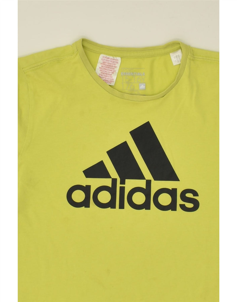 ADIDAS Boys Graphic T-Shirt Top 15-16 Years Green Cotton | Vintage Adidas | Thrift | Second-Hand Adidas | Used Clothing | Messina Hembry 