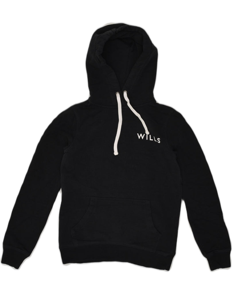 JACK WILLS Womens Hoodie Jumper UK 6 XS Black Cotton | Vintage Jack Wills | Thrift | Second-Hand Jack Wills | Used Clothing | Messina Hembry 