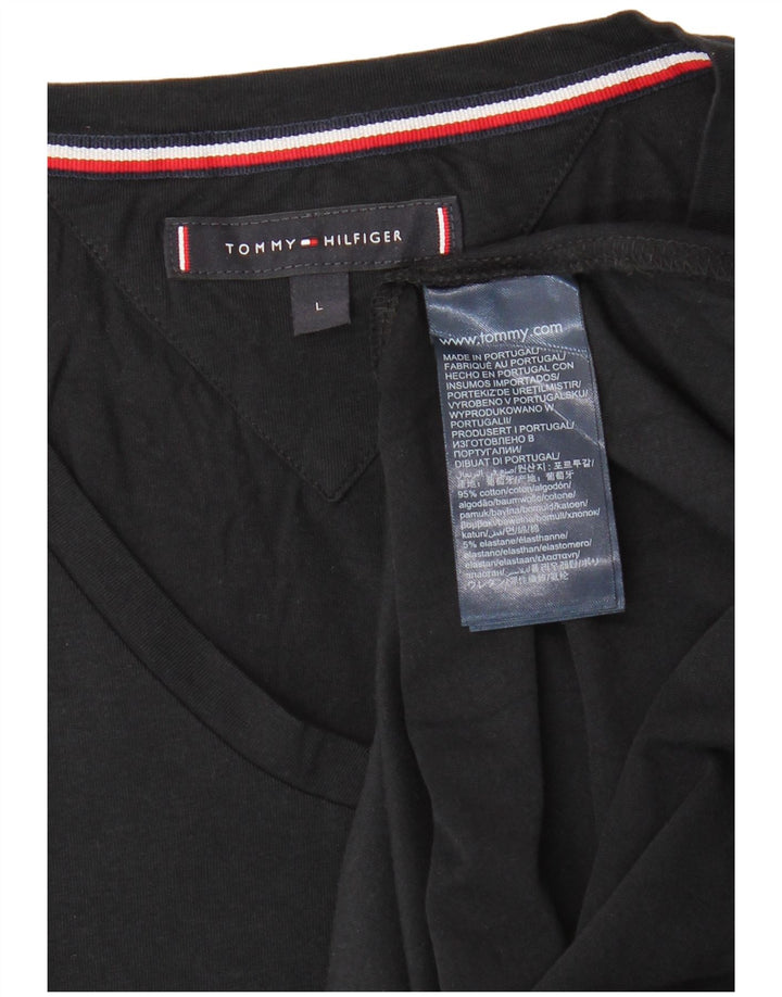 Tommy Hilfiger Mens T-Shirt Top Large Black Cotton