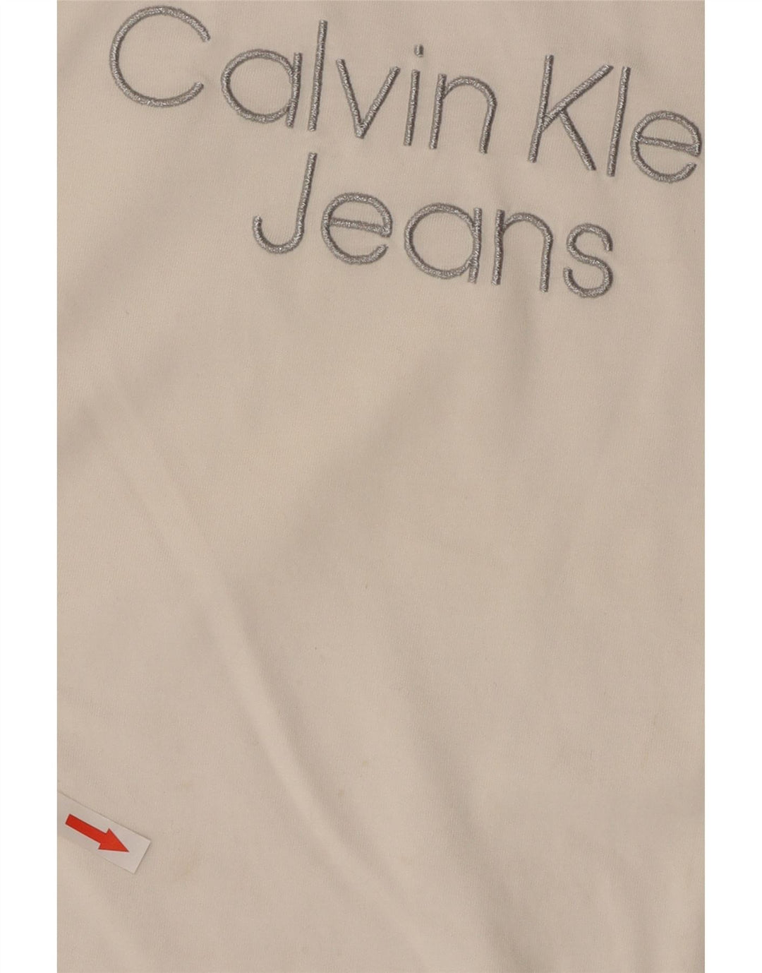 Calvin Klein Jeans Womens Crop Graphic T-Shirt Top UK 14 Medium White