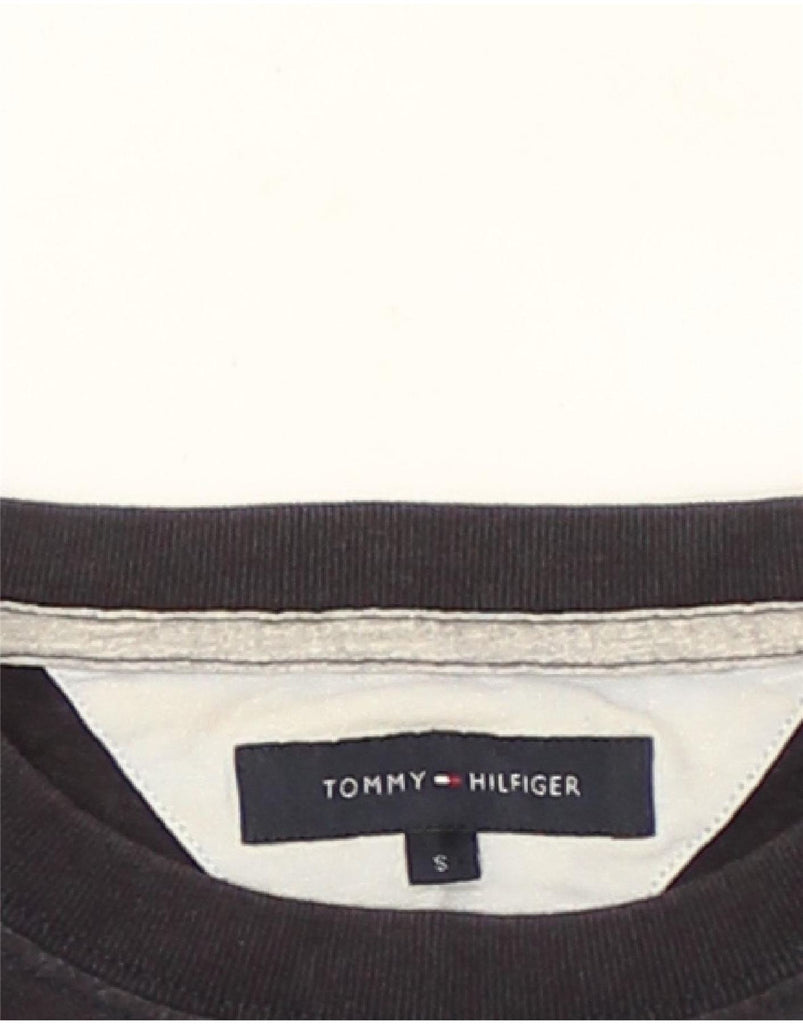 TOMMY HILFIGER Mens Graphic T-Shirt Long Sleeve Small Navy Blue Cotton | Vintage Tommy Hilfiger | Thrift | Second-Hand Tommy Hilfiger | Used Clothing | Messina Hembry 