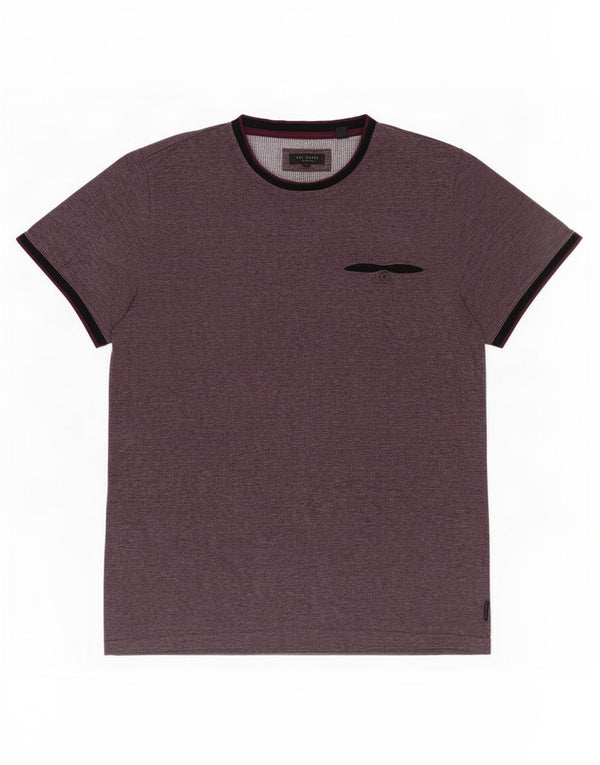 Ted Baker Mens T-Shirt Top Size 4 Large Purple Cotton