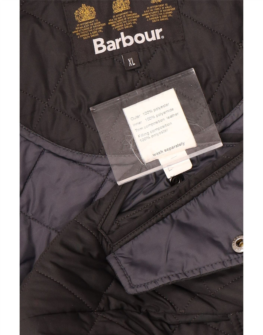 BARBOUR Mens Quilted Jacket UK 42 XL Black Polyester