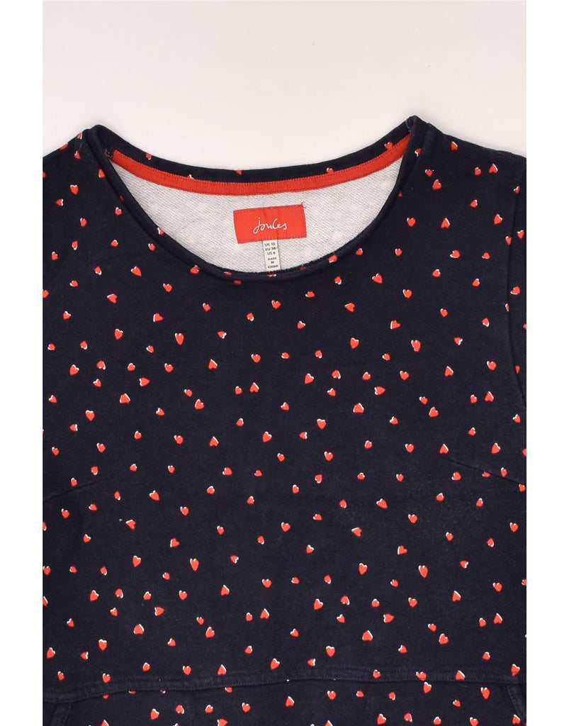 JOULES Womens 3/4 Sleeve T-Shirt Dress UK 10 Small  Navy Blue Spotted | Vintage Joules | Thrift | Second-Hand Joules | Used Clothing | Messina Hembry 