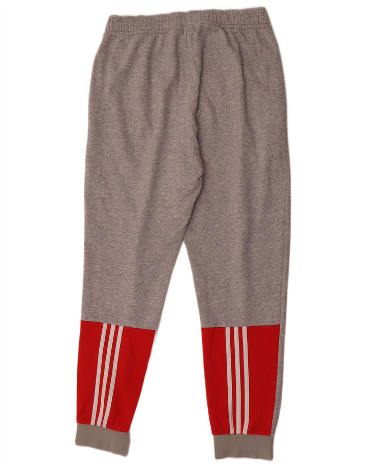 Adidas Mens Tracksuit Trousers Joggers Medium Grey Colourblock Cotton