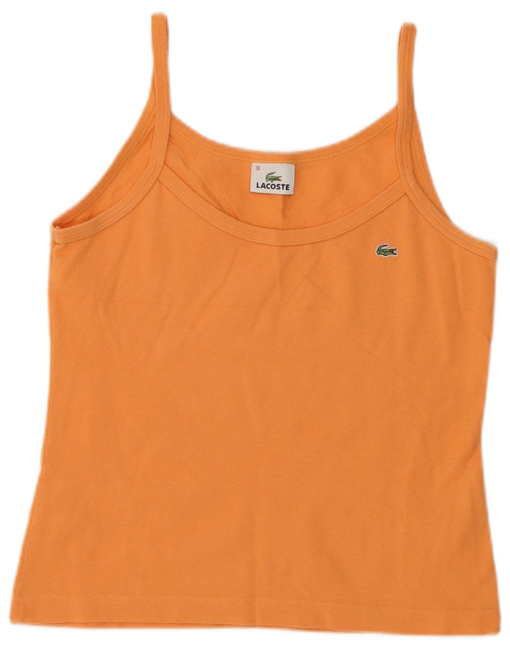 Lacoste Womens Crop Cami Top Size 38 Medium Orange Cotton