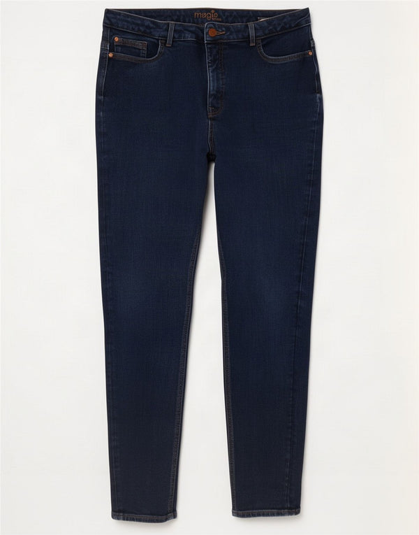 Marks & Spencer Womens Skinny Jeans UK 16 Large W32 L27 Navy Blue Cotton