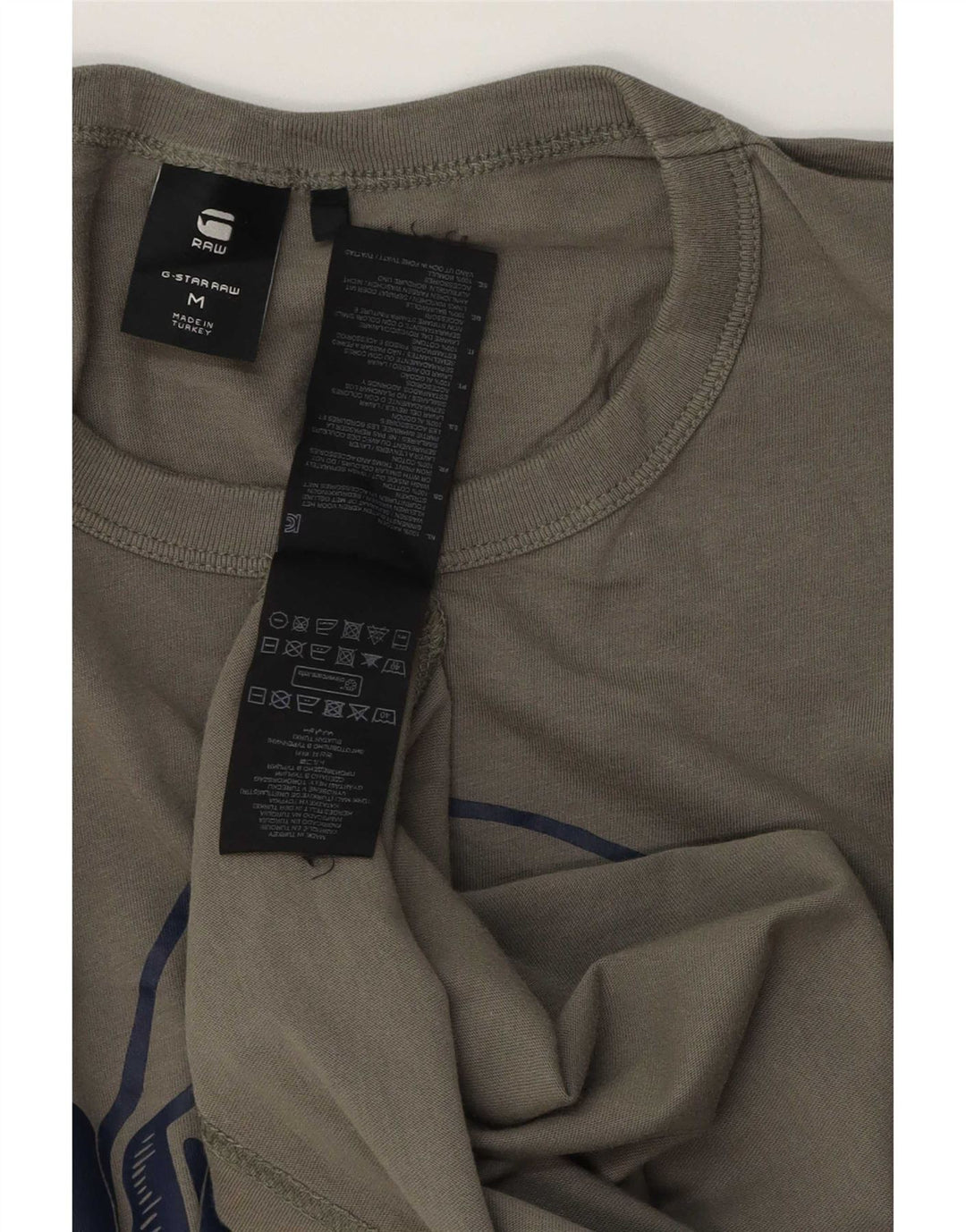G-Star Mens Graphic T-Shirt Top Medium Khaki Cotton