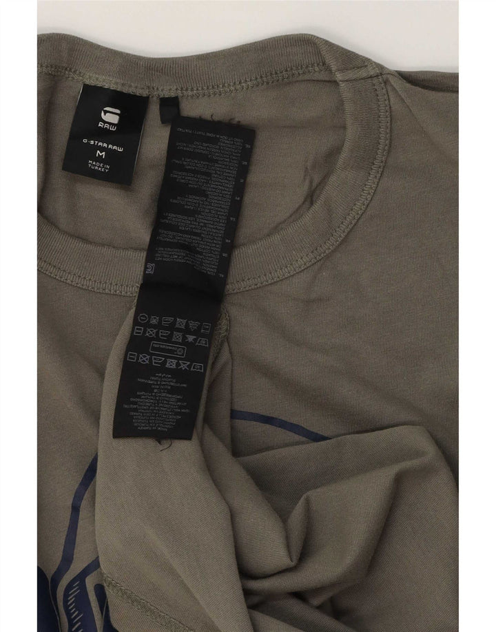 G-Star Mens Graphic T-Shirt Top Medium Khaki Cotton