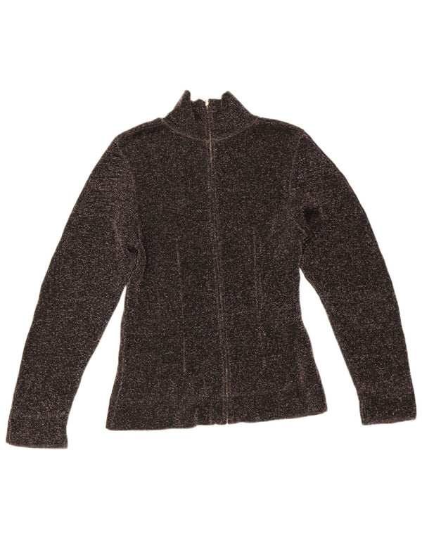 Zara Womens Turtle Neck Jumper Sweater UK 12 Medium Black Flecked Viscose