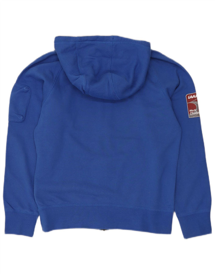 NIKE Mens Berlin Graphic Zip Hoodie Sweater Small Blue Cotton