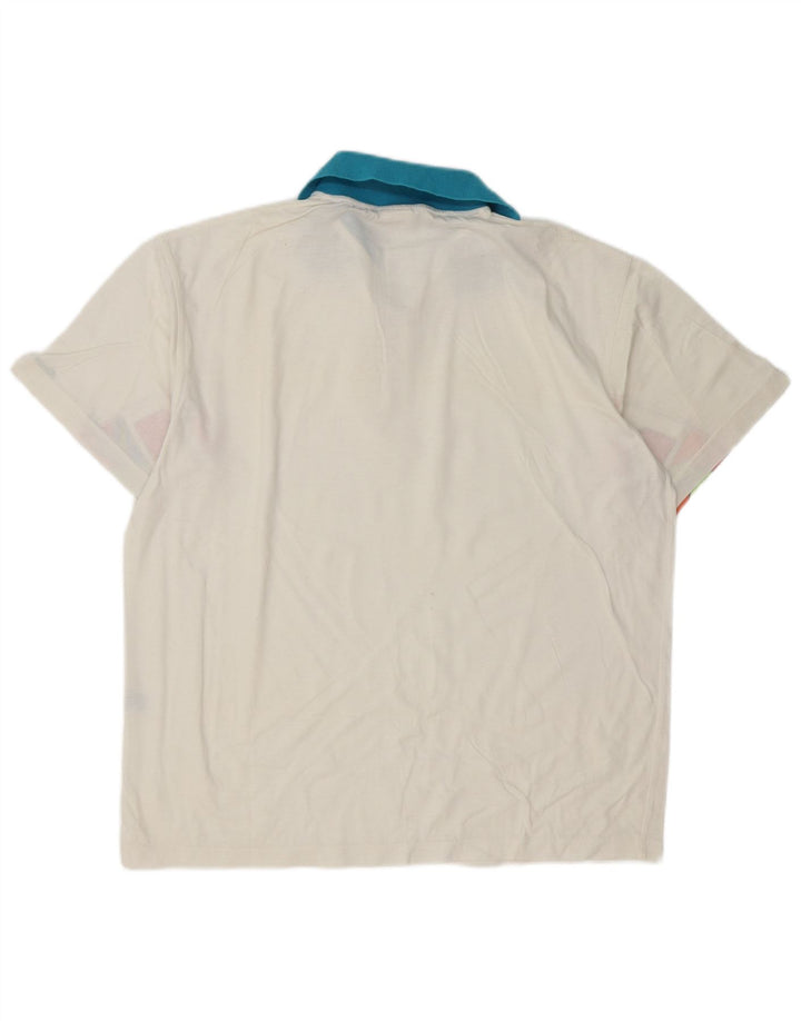 Ellesse Mens Rugby Polo Shirt Large White Geometric
