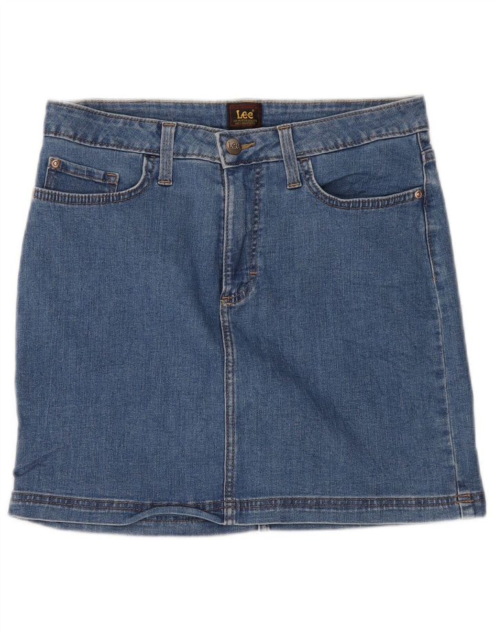 LEE Womens Denim Skirt US 10 Large W32 Blue Cotton