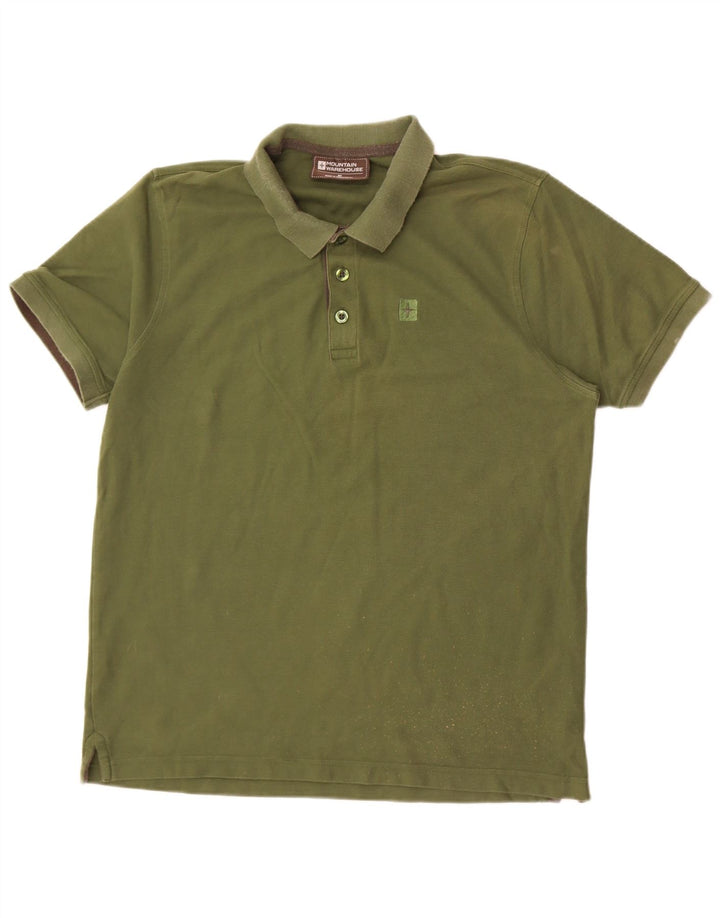 Mountain Warehouse Mens Polo Shirt Medium Green Cotton