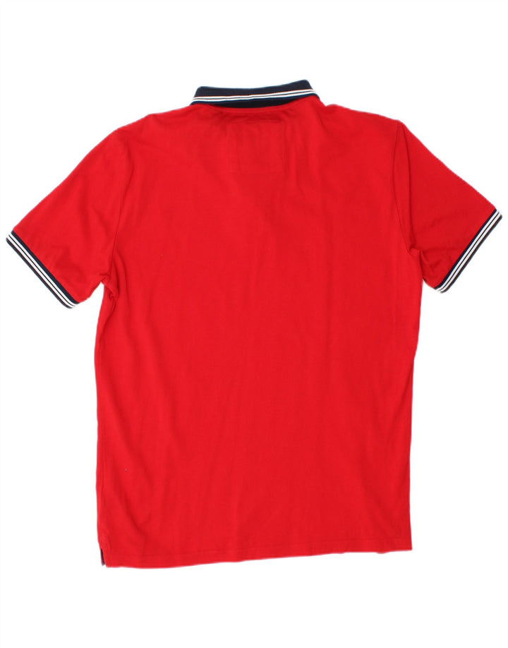 Superdry Mens Rugby Polo Shirt Large Red Cotton