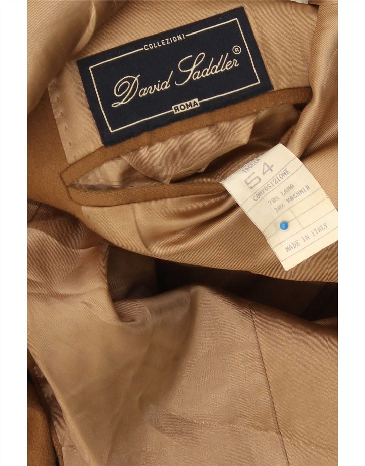 David Saddler Mens 2 Button Blazer Jacket IT 54 2XL Beige Wool