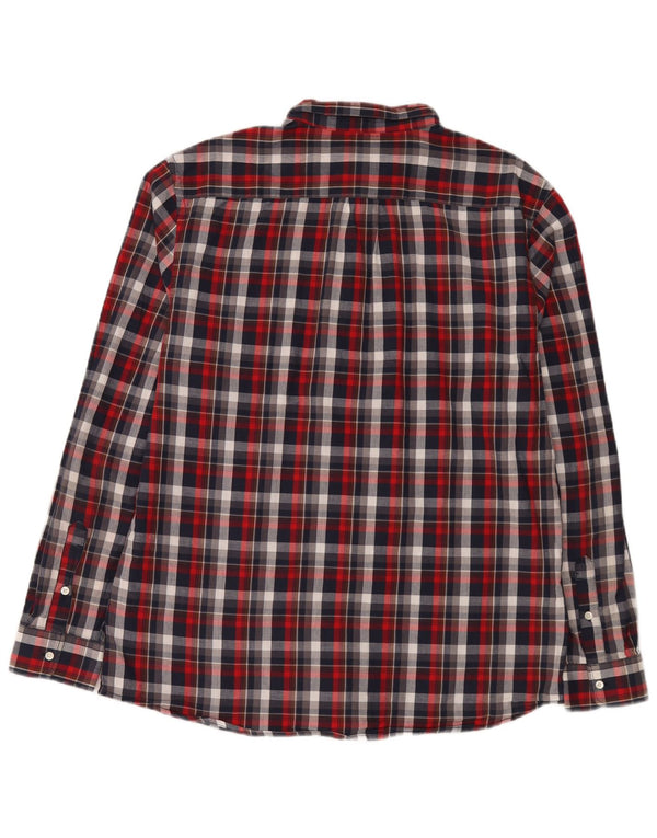 Wrangler Mens Flannel Shirt XL Red Plaid Cotton