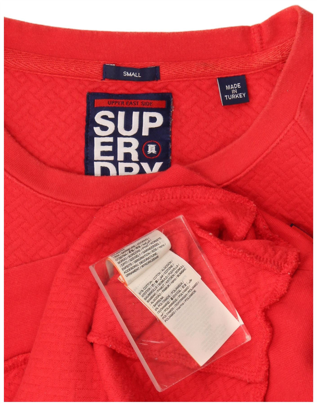 Superdry Womens Graphic Oversized Sweatshirt Jumper UK 10 Small Blue Cotton