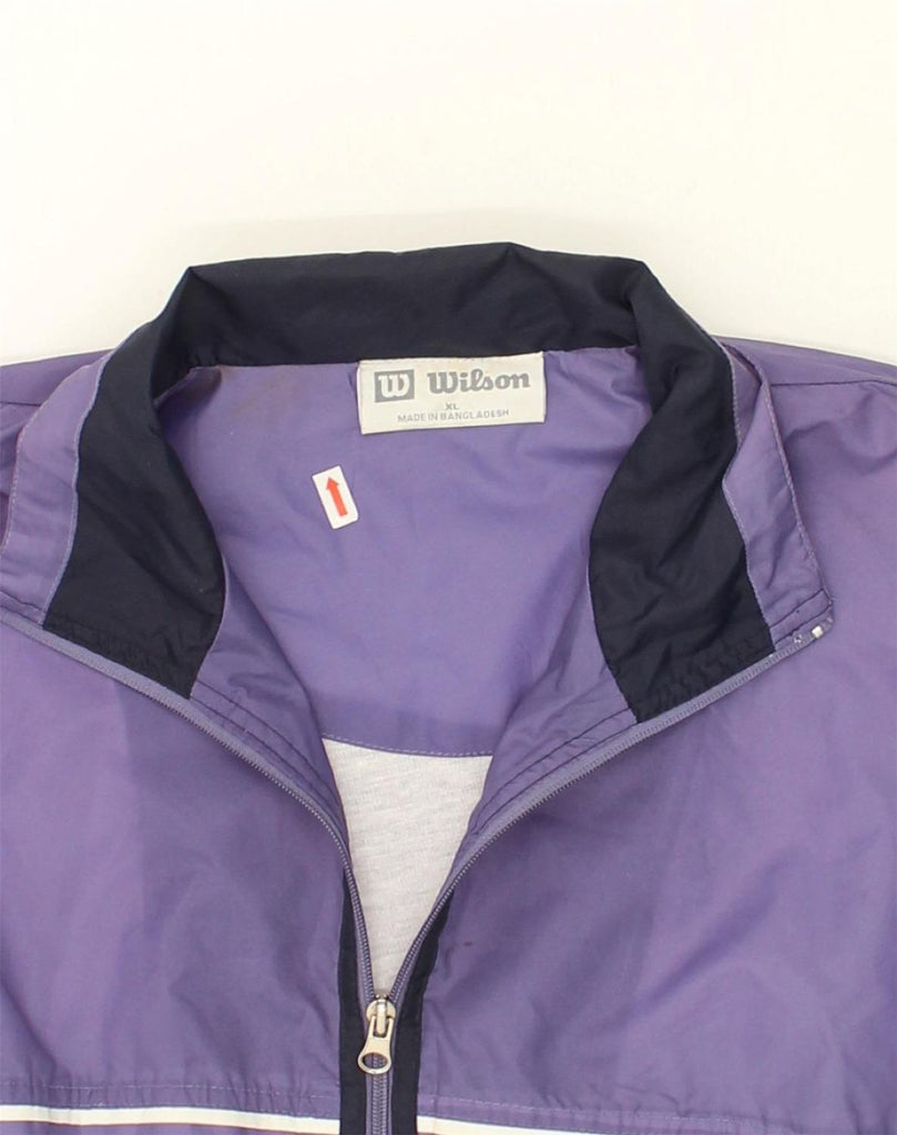 WILSON Womens Rain Jacket UK 18 XL Purple Colourblock Nylon | Vintage Wilson | Thrift | Second-Hand Wilson | Used Clothing | Messina Hembry 