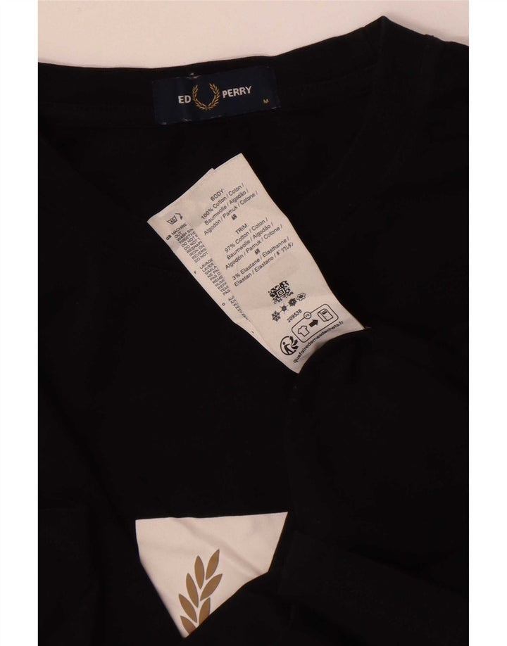 Fred Perry Mens Graphic T-Shirt Top Medium Black Cotton