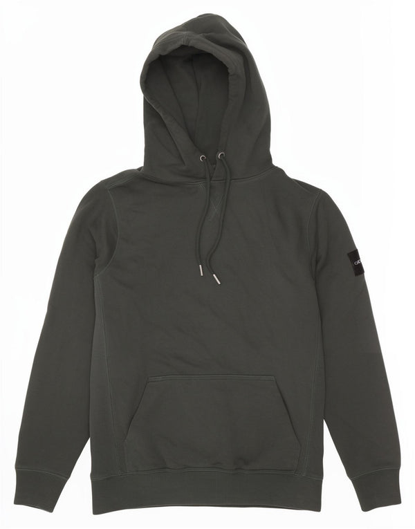 Calvin Klein Jeans Mens Hoodie Jumper Medium Green Cotton