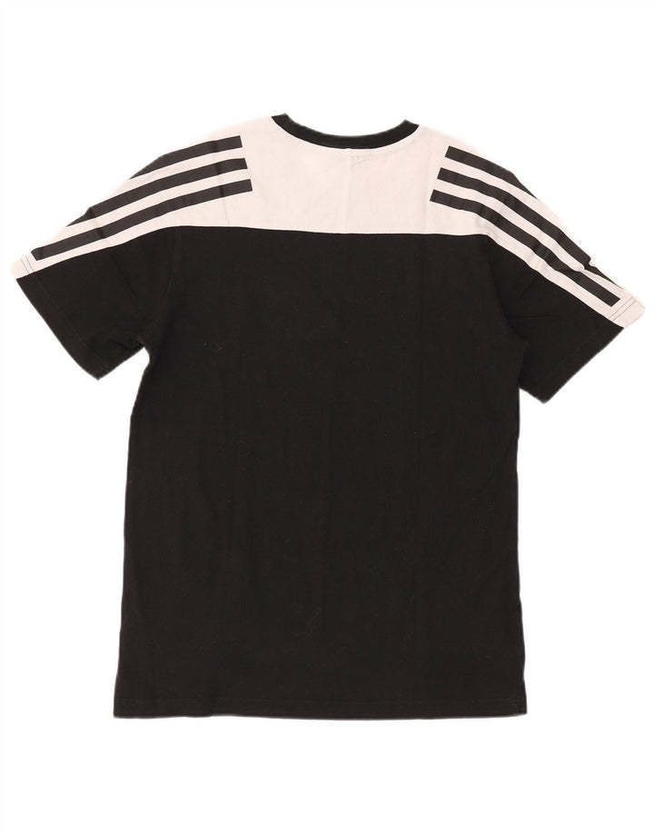 Adidas Mens T-Shirt Top Small Black Colourblock Cotton