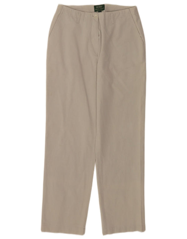 Hobbs Womens Straight Casual Trousers UK 8 Small W27 L28 Beige Cotton