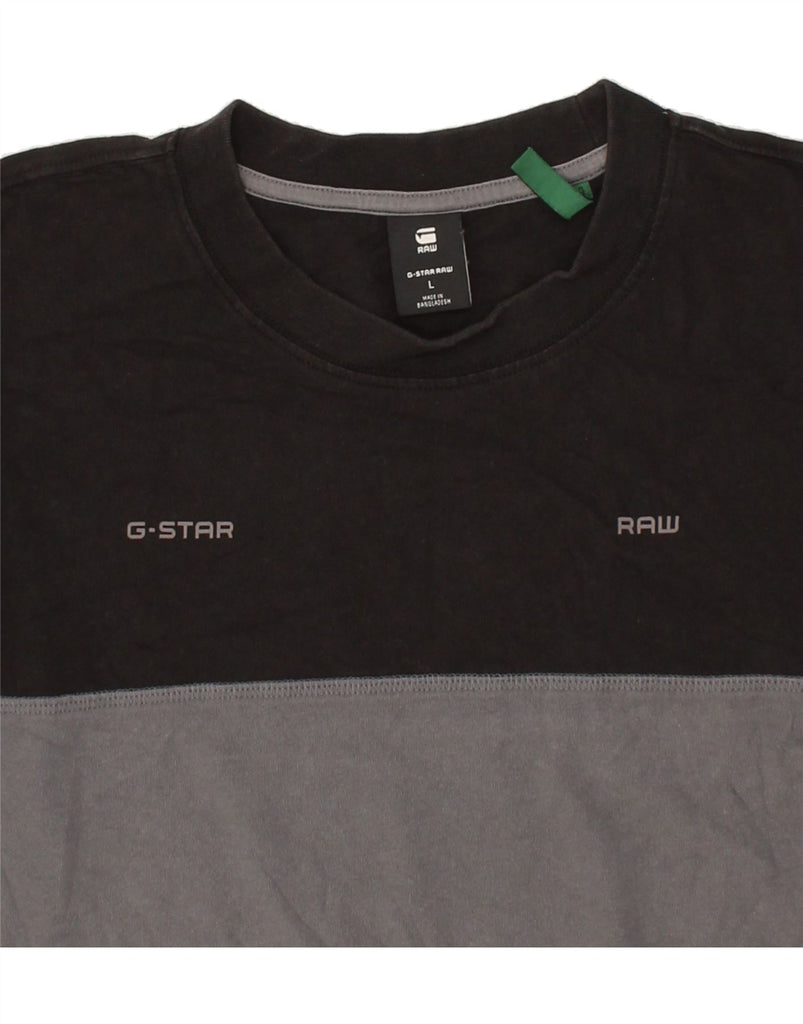 G-STAR Mens T-Shirt Top Large Grey Colourblock Cotton Vintage G-Star and Second-Hand G-Star from Messina Hembry 