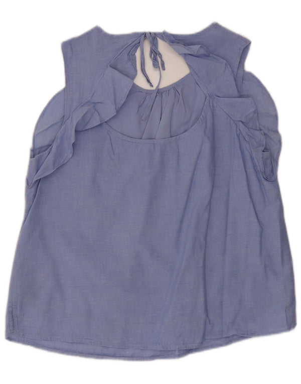 Tommy Hilfiger Womens Sleeveless Blouse Top UK 16 Large Blue Cotton
