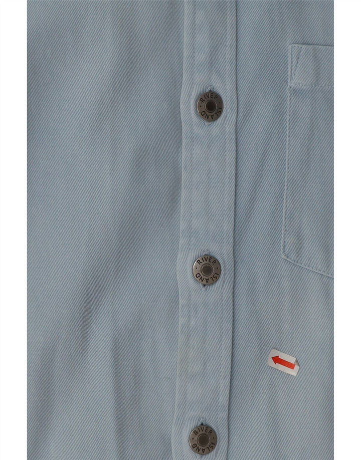 RIVER ISLAND Mens Denim Shirt Small Blue Cotton