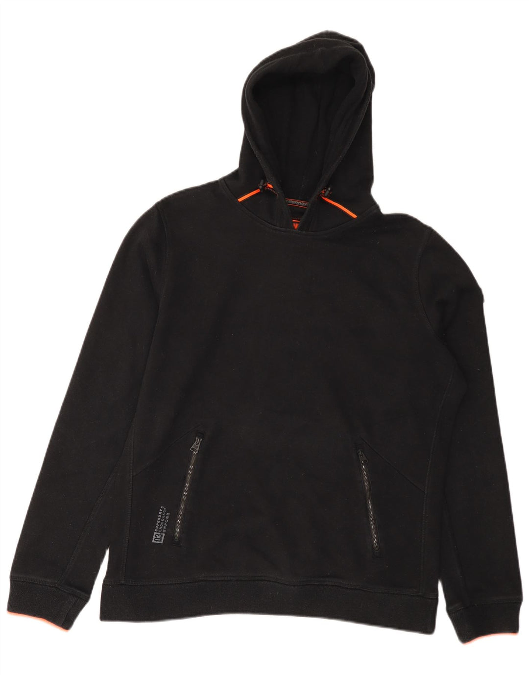 Superdry Mens Hoodie Jumper Large Black Polyester