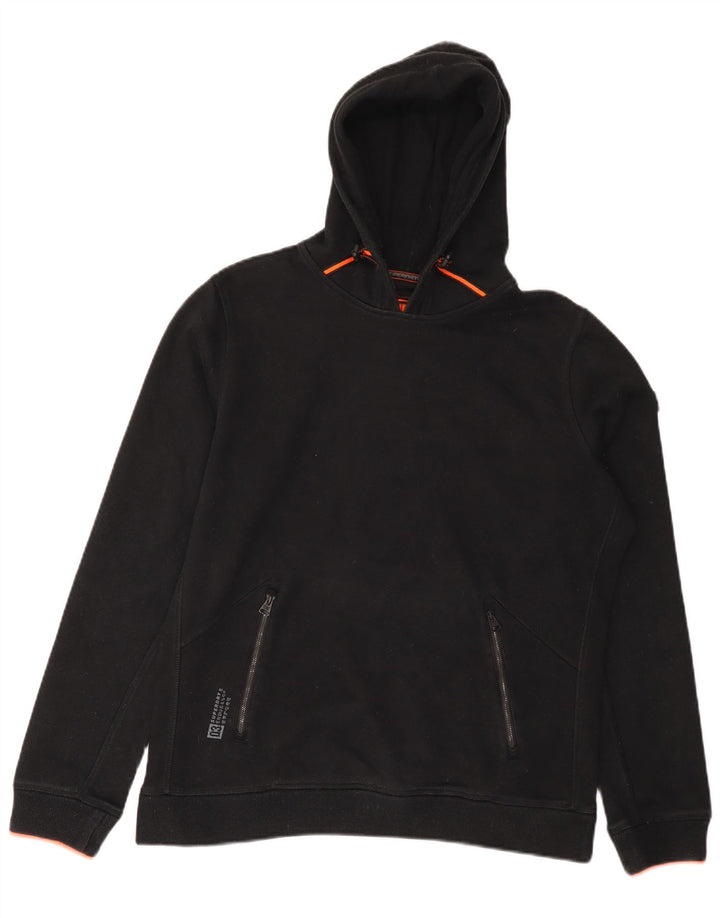 Superdry Mens Hoodie Jumper Large Black Polyester