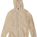 New Balance Womens Hooded Rain Jacket UK 10 Small Off White Polyester