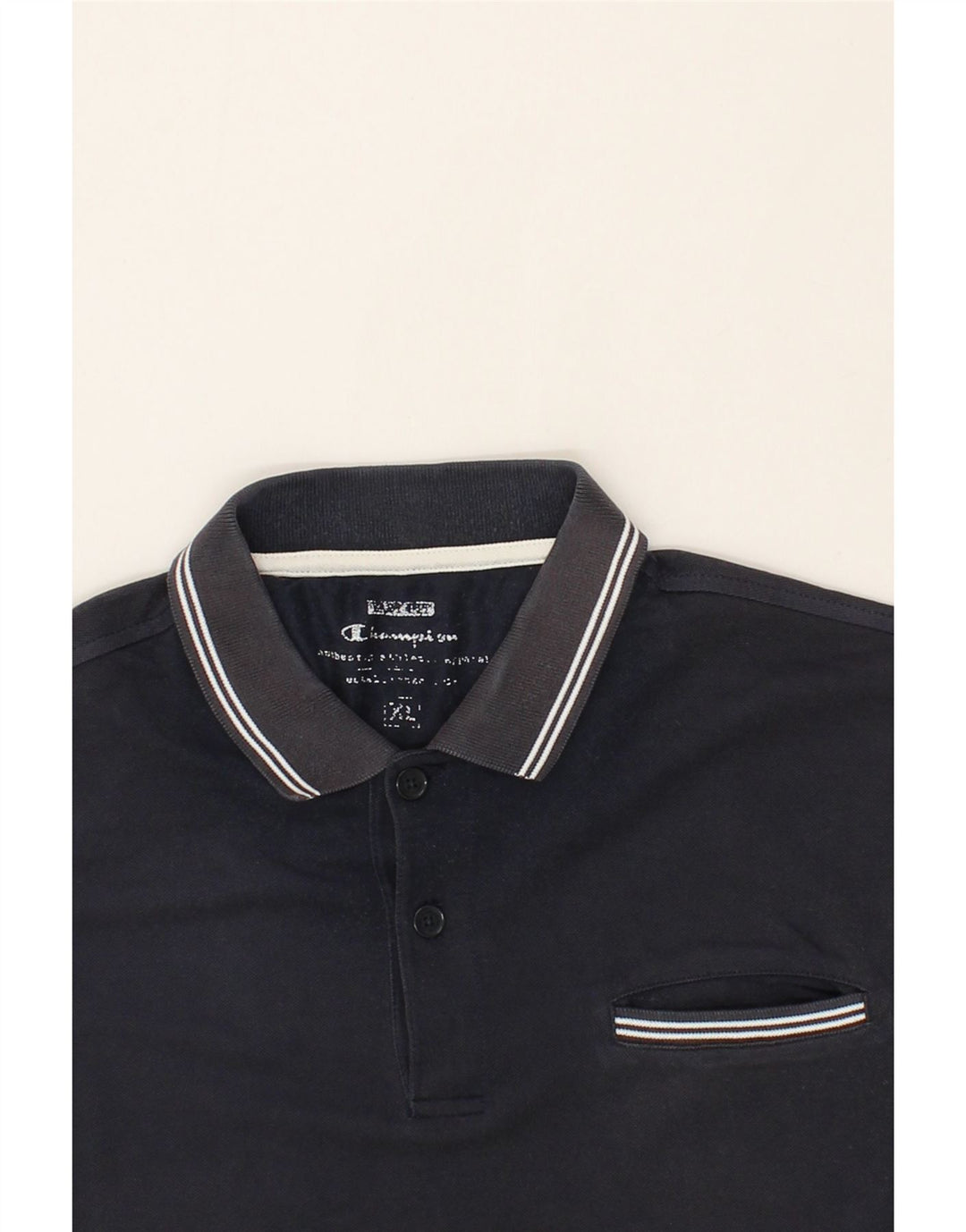 CHAMPION Mens Polo Shirt XL Navy Blue Cotton Vintage Champion and Second-Hand Champion from Messina Hembry 