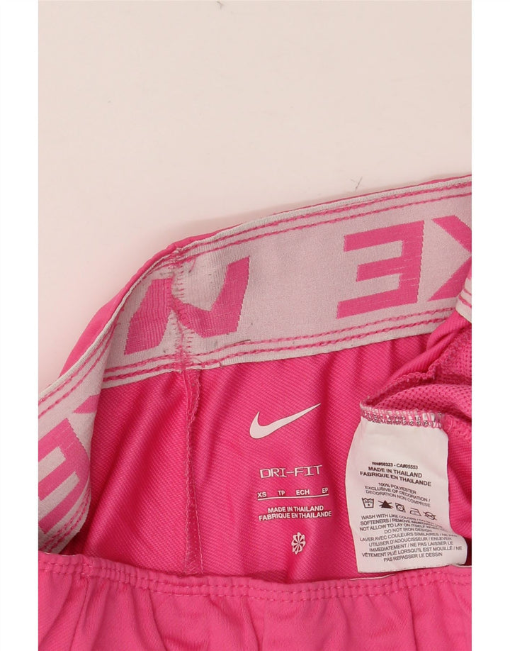 NIKE Womens Dri Fit Sport Shorts UK 4 XS  Pink Polyester