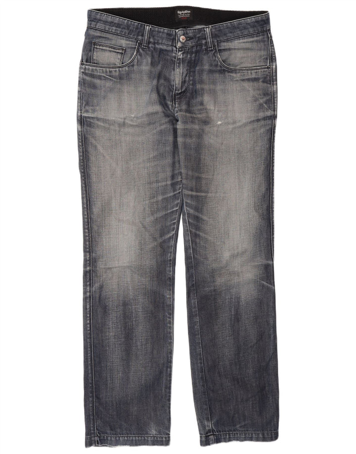 Refrigiwear Mens Straight Jeans W36 L34 Blue Cotton