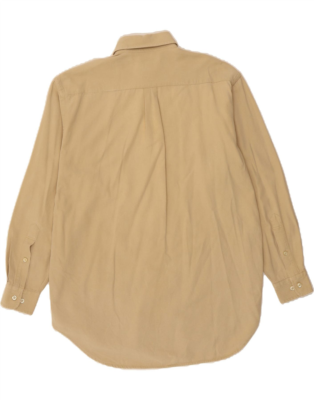 MURPHY & NYE Mens Shirt Large Beige Cotton Vintage Murphy & Nye and Second-Hand Murphy & Nye from Messina Hembry 