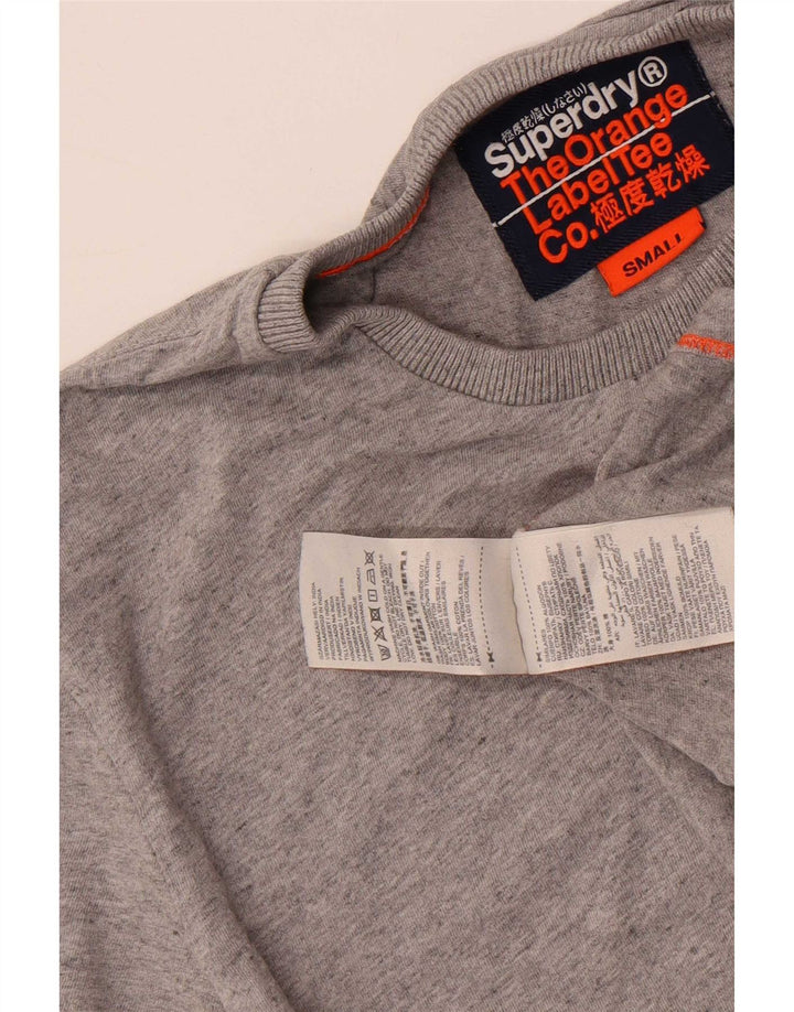 Superdry Mens T-Shirt Top Small Grey Cotton