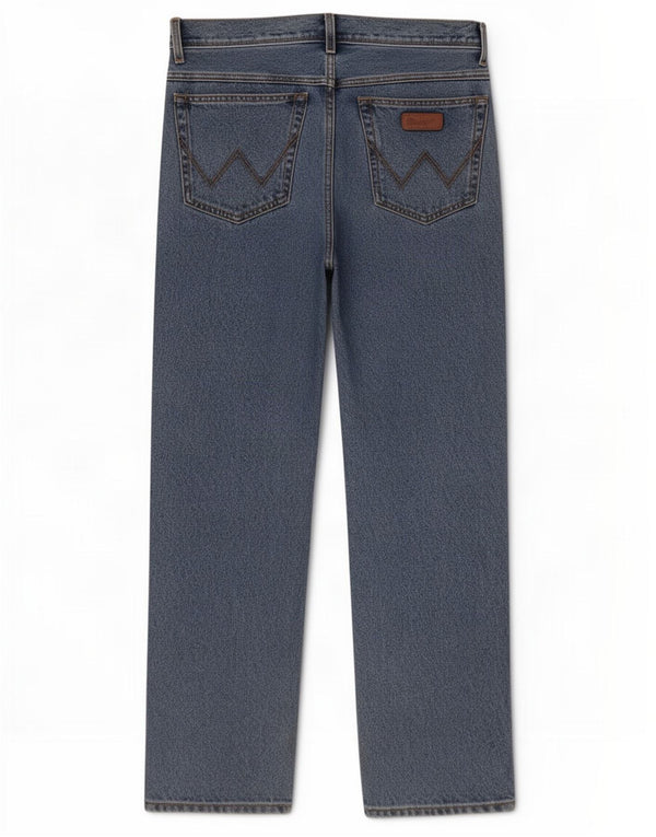 Wrangler Mens Regular Fit Straight Jeans W34 L32 Blue Cotton
