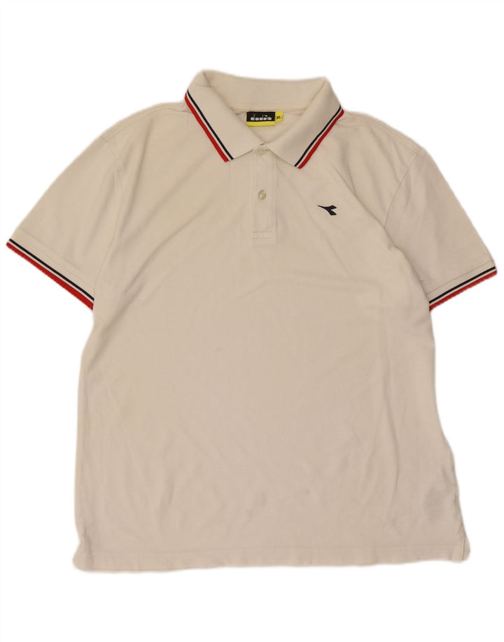 DIADORA Mens Polo Shirt XL White Cotton