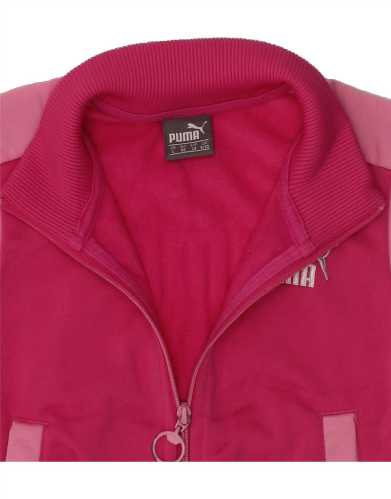 PUMA Baby Boys Graphic Tracksuit Top Jacket 9-12 Months Pink Colourblock | Vintage Puma | Thrift | Second-Hand Puma | Used Clothing | Messina Hembry 