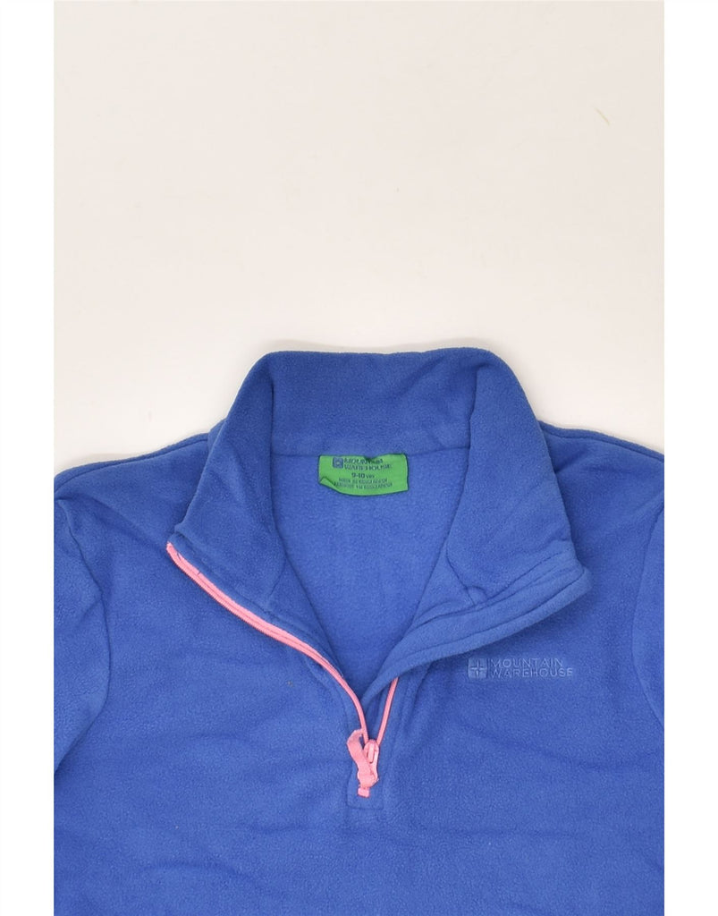 MOUNTAIN WAREHOUSE Girls Zip Neck Fleece Jumper 9-10 Years Blue Polyester | Vintage Mountain Warehouse | Thrift | Second-Hand Mountain Warehouse | Used Clothing | Messina Hembry 